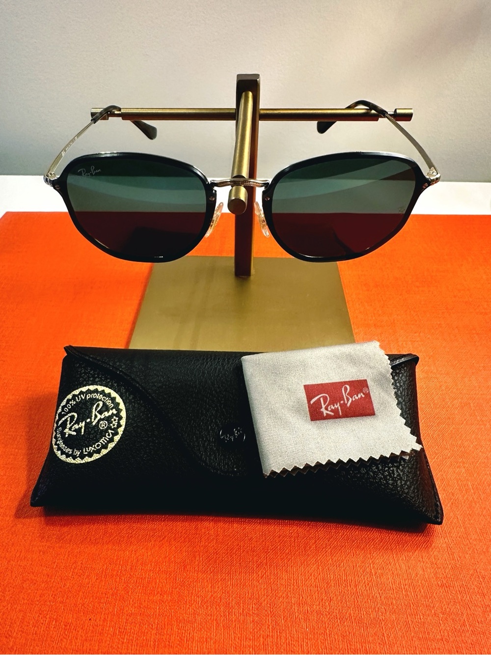 Ray-Ban RB3579-N Blaze Hexagonal Gold Green Sunglasses 58mm - LIKE NEW